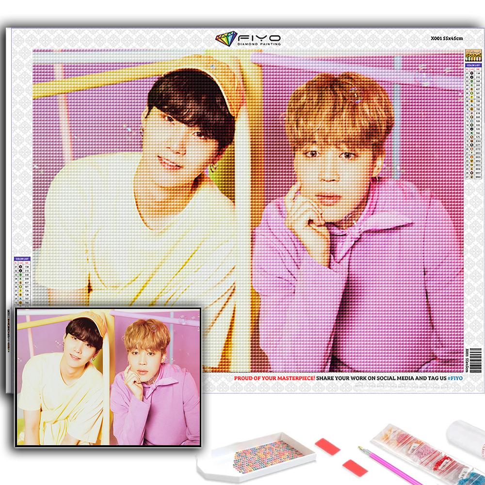 5D DIY Diamond Painting Cross Stitch Korean Boy Group Diamond Embroidery Mosaic Wall Art Home Decoration