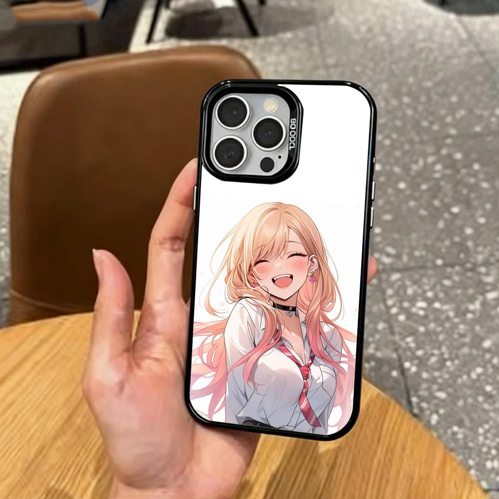 M-Marin Kitagawa Phone Case For iPhone17,16,15,14,13,12,11 Plus,Pro Max Colored Silver Plated Inside Cover