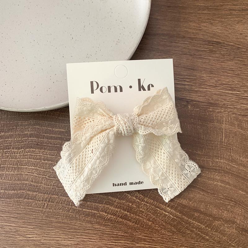 

Молочный Кофе Кружево Бант Цветок Заколка для Волос для Детей и Младенцев