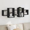 VidaXL Wall Shelf Black 129x18x42 Cm Engineered Wood 853219