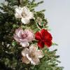 Paillettes Glitter Fiore di Natale Tessuto di Velluto Albero di Natale Magnolia Capodanno
