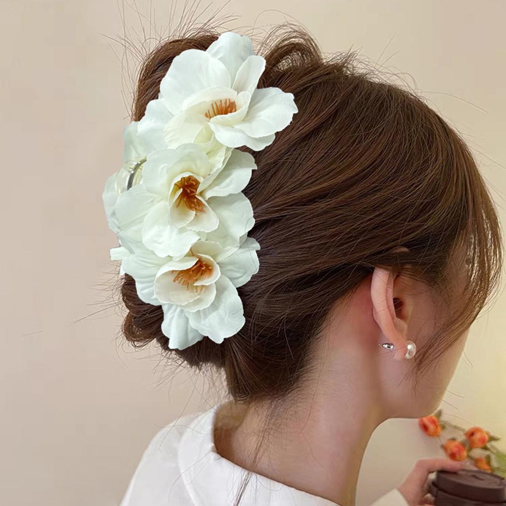 AWAYTR Phalaenopsis Orchidee Haarklammer Blume Haifischklemme Damen Retro Blumig Übertrieben Hochzeit Party Haarspange Haarschmuck