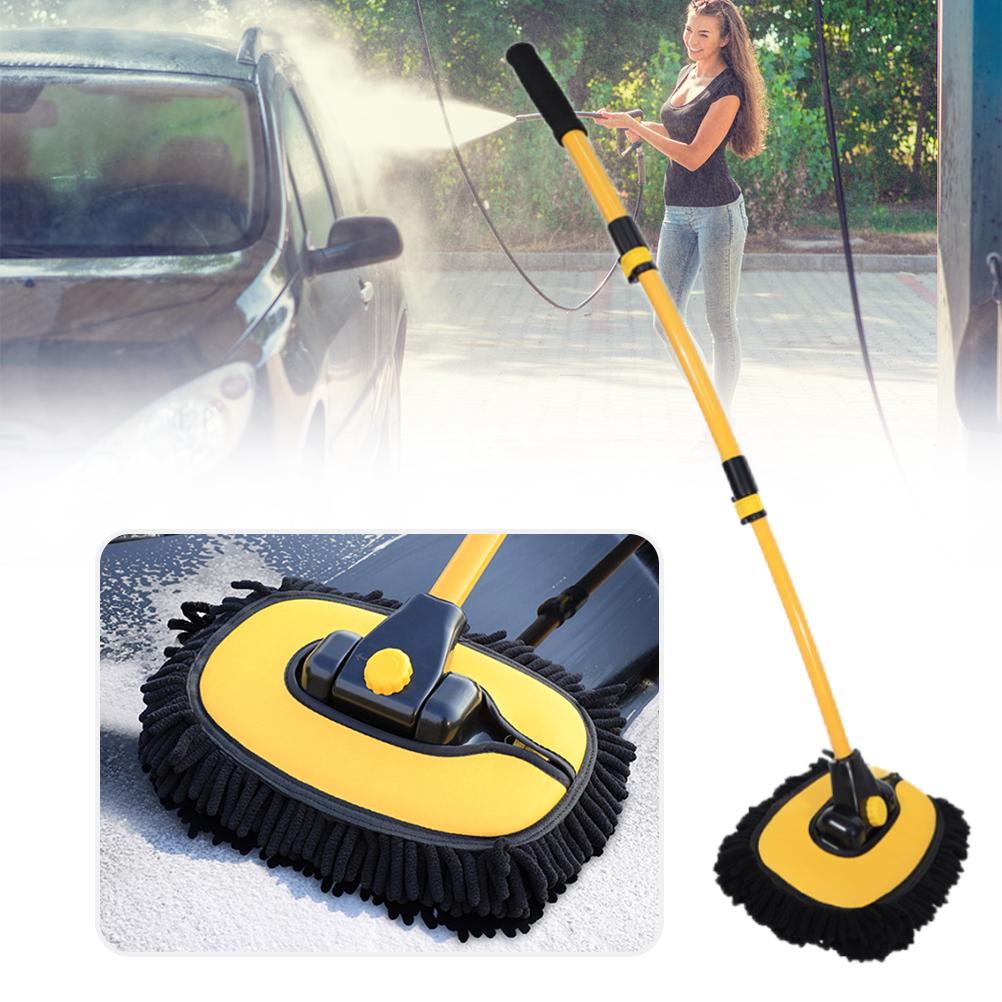 

Длинная ручка шенилловая щетка для мытья автомобиля швабра принадлежности для чистки автомобиля 3 секции телескопическая чистка автомобиля жёлтый