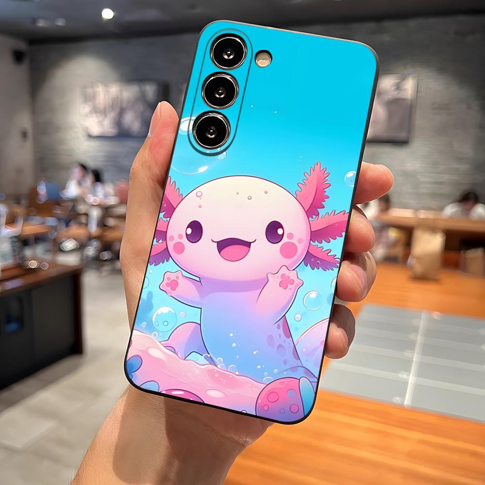 Axolotl And Ramen Phone Case For Samsung S26 S24 Ultra S25 S23 Fe S22 S20 S21 Plus A16 A54 A34 A53 Back Cover