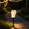 French Retro Courtyard Decor Solar Angel Garden Light, Waterproof Pathway Lighted Praying Warm LED Yard Path Lighting Statue with Stake for Patio Lawn