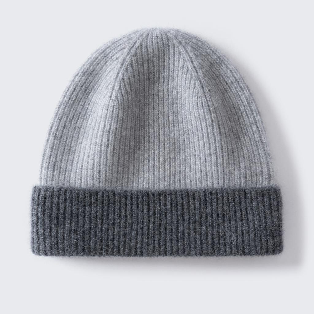 Autumn and Winter New Children's% Pure Cashmere Hats for Boys and Girls with Color Matching Knitted Warm Windproof Ear Caps