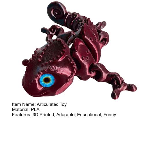 3D-gedrucktes Chamäleon, artikuliertes, flexibles Tier-Spielzeug mit beweglichen Gelenken, Stressabbau Fidget Toy für Erwachsene