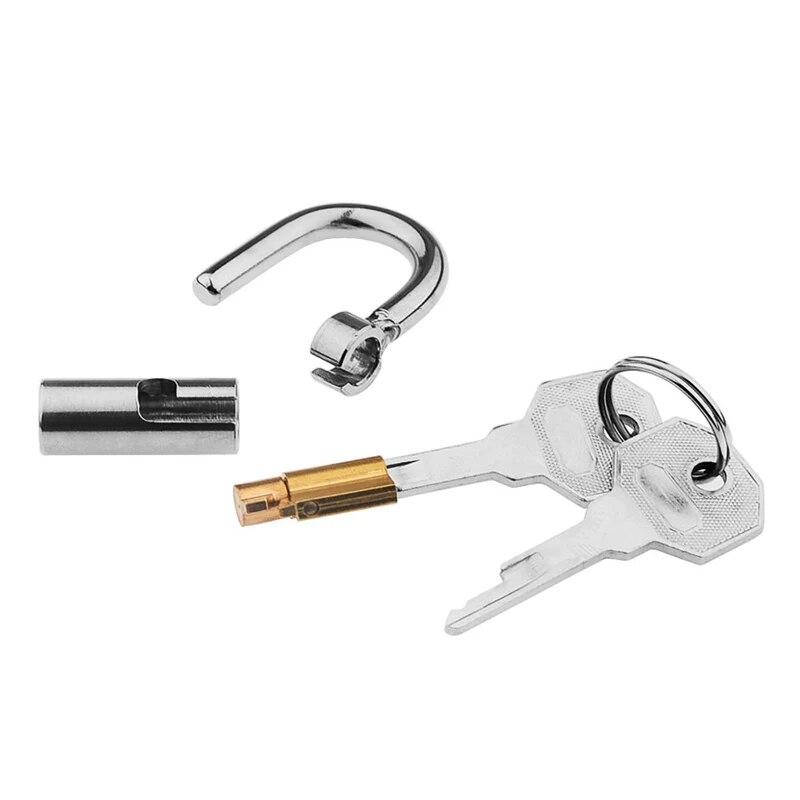 Adult Toys SM Erotic Urethral Lock Metal D-Ring PA Lock Key Glans Piercing Male Chastity Lock Penis Harness Device