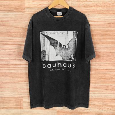 Bauhaus T Shirt Bela Lugosis Dead New Wave Goth Rock Post Punk Cocteau Twins Band Summer Mens Tops Clothes Washed Cotton Shirt