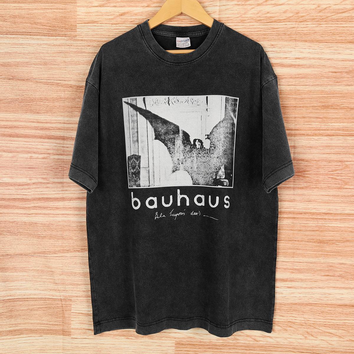 Bauhaus T Shirt Bela Lugosis Dead New Wave Goth Rock Post Punk Cocteau Twins Band Summer Mens Tops Clothes Washed Cotton Shirt S разноцветный