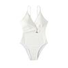 Women’s Solid Color One-Piece Swimsuit, Modest Bikini Swimwear Summer Beach Monokini Bathing Suit