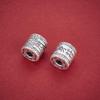S999 Sterling Silver Chinese Style Barrel Beads for DIY Jewelry and Weaving Accessories.