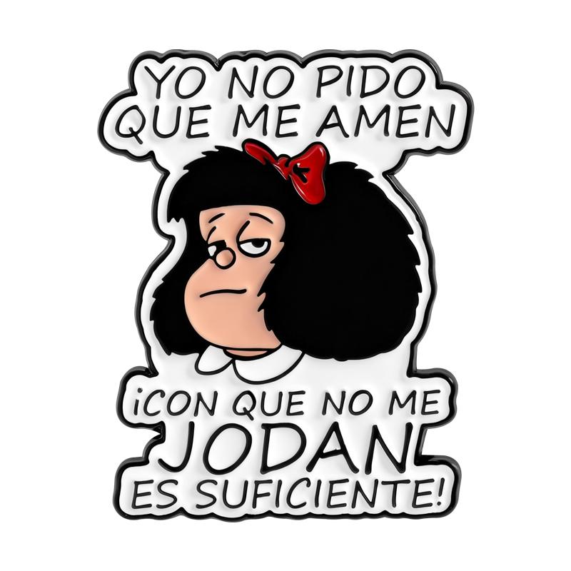 Comic Book Characters Enamel Pins Fun Cute Little Girl Brooches Lapel Badges Cartoon Spanish Jewelry Gift for Kids Friends