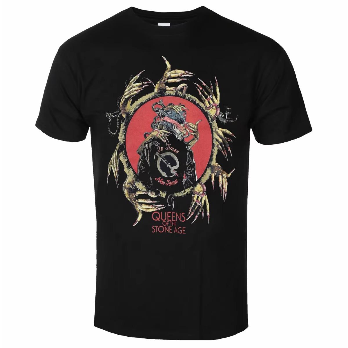 Unisex Short Sleeve Fashion Brand Tee Summer Queens of The Stone Age Graphic Cotton T-shirt Hip Hop Streetwear Oversized Tshirt Short Sleeve Casual 4XL