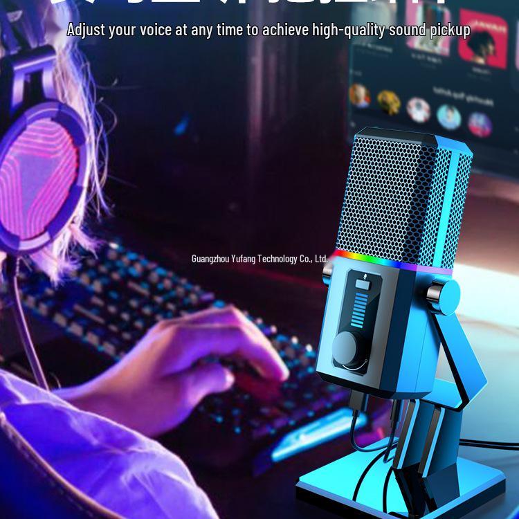 USB Noise-Reduction Condenser Microphone for Gaming, Desktop, Online Classes, and Conferences