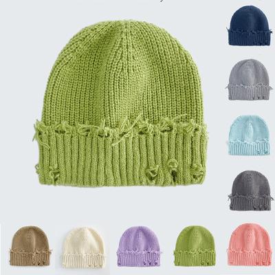 Knitted Hat, Children's Woolen Hat, Perforated Hat, Versatile And Eye-catching, Small Face