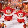 Lunar New Year Ornament 2027 of Sheep Zodiac Goat Plush Mascot Doll, Festive Red Stuffed Spring Festival Celebration Decor Toy with Gilded Horns, Soft