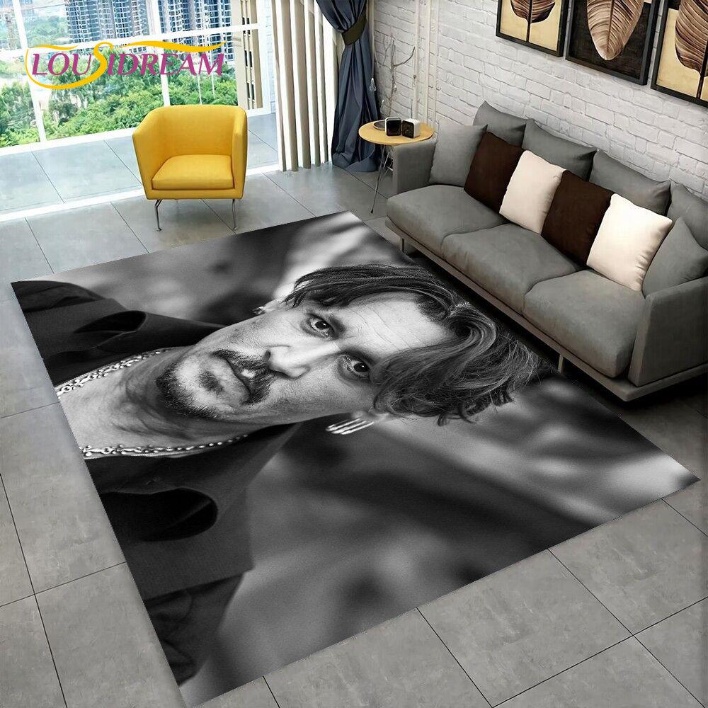 3D Printing Johnny Depp Series Area Rug,Carpet Rug for Home Living Room Bedroom Sofa Doormat Kitchen Decor,Non-slip Floor Mat HD