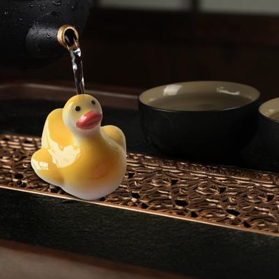 קישוט חיית תה קרמי מיני דג ברווז סרטן פסלון פסל פיסול מגש תה קונג פו קישוט שולחן עבודה לבית למשרד מתנה לחובב תה