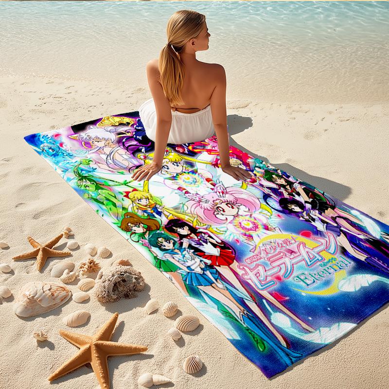 1Pc Magical Girls United Eternal Beach Towel Quick Dry Multiuse For Beach Pool Gym Yoga Home Travel Christmas Halloween Xmas Gift L1537