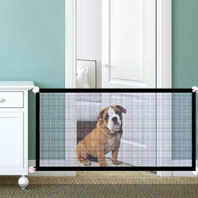 Dog Safety Gate Pet Safe Mesh Fence Portable Folding Baby Safety Gate Install Anywhere 110*72CM