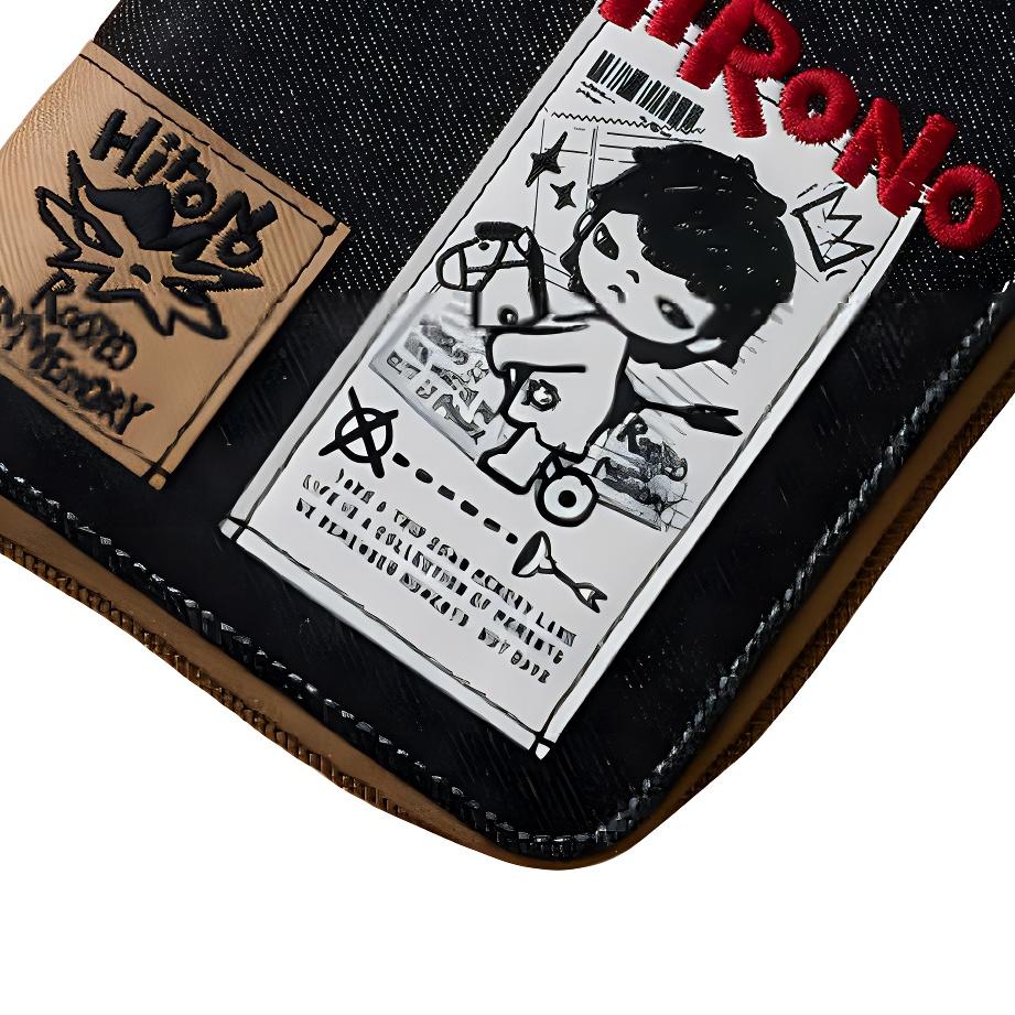New POP MART HIRONO Cotton Passport Holder Unisex Black PPMT-2504-0123