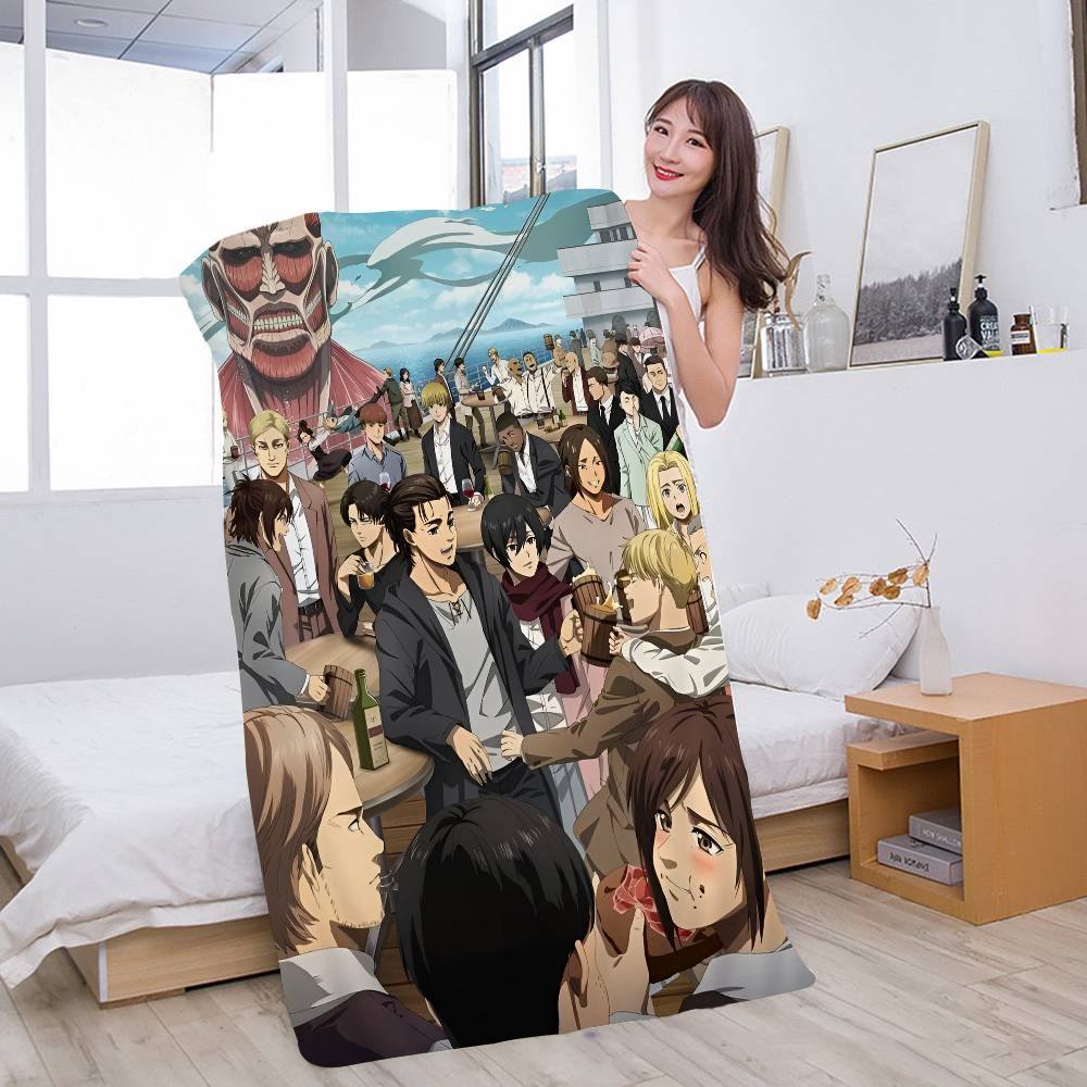 A-Attack On T-Titan Microfiber Printed Beach Towel Mountain Climbing Yoga Beach Swimming Running Absorbent Soft Towel