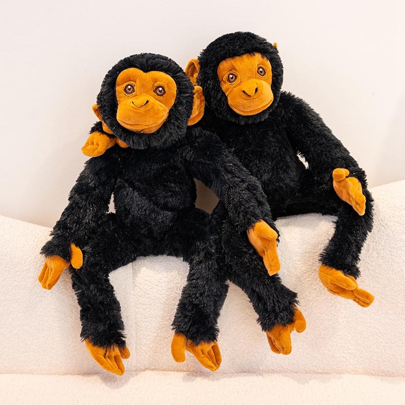 Nouvelle Décoration Accompagne 1 Pièce 50cm Peluches Orang-outan Noirs Douces Peluches Dessin Animé Singe Poupée Oreiller Câlin Pour Cadeaux d'Anniversaire