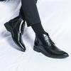 2025 autumn and winter new large size men's high-top pointed business casual fashion British leathershoes