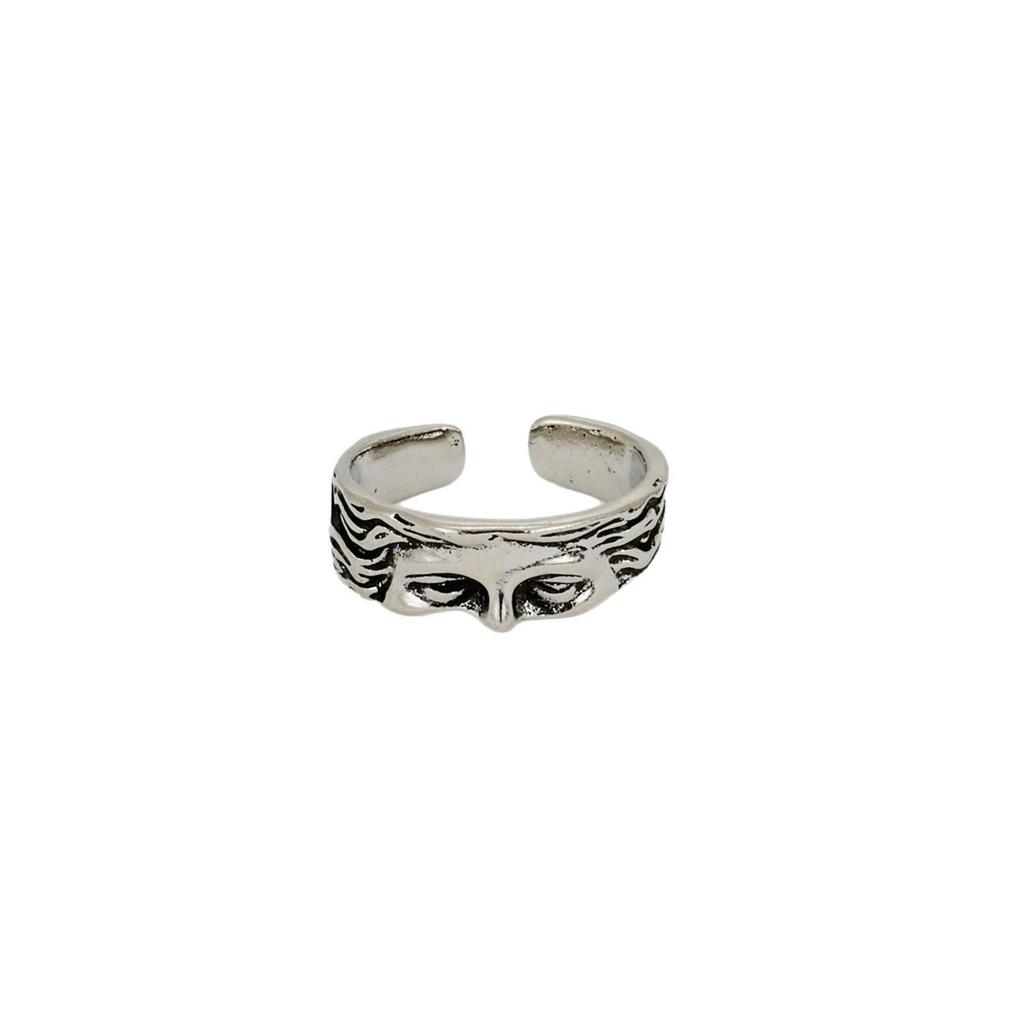 Venus Men's Exaggerated Cold-Style Half-Face Index Finger Ring - Fashionable European & American Open Ring