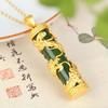 Jade Dragon Pillar Pendant for Men's Necklace, Wealth Transfer, Golden Dragon Pendant
