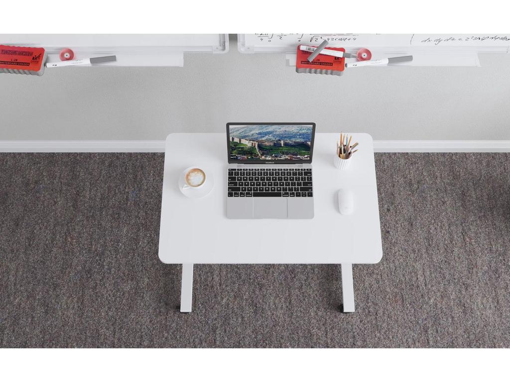 Pneumatic Height Adjustable Sit-Stand Mobile Desk, White