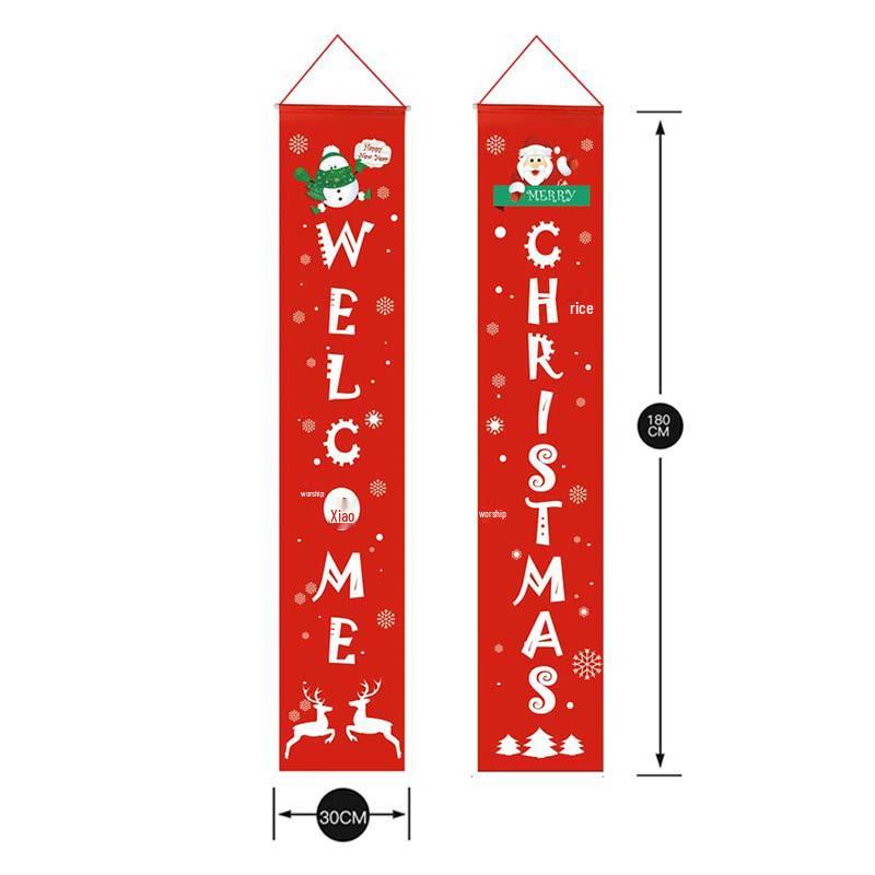 Christmas Door Banners: Hanging Flags & Decorative Curtains for Popular Holiday Display