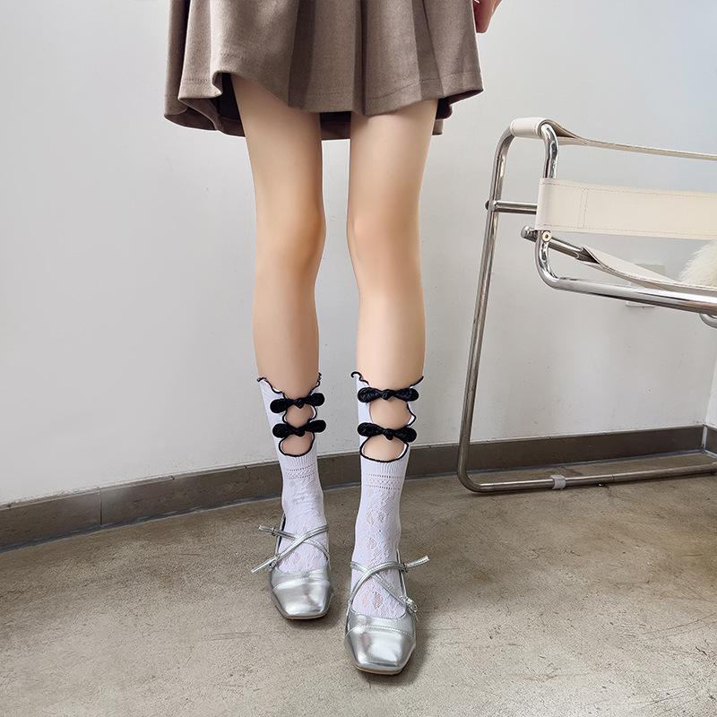 Sommer Dünne Retro Chinesische Cheongsam Geknöpft Halbhohe Socken Lolita Antik-Stil Scharfes Mädchen Geknöpft Lange Wadenstrümpfe