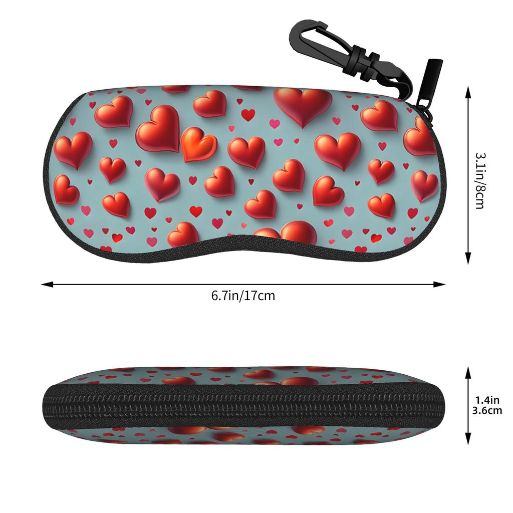 pink hearts gift for lover Glasses Case Gifts For Women Men  Box  Eyeglasses Box Charming Eyewear Container