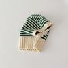 Winter Kids Scarf One-Piece Hat Fashion Striped Knit Ear Protection Hats Children Balaclava Headgear 1-6year Baby Hooded Beanie