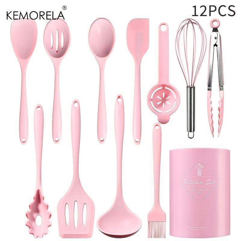 12PCS Silicone Cooking Utensil Set - Heat Resistant Non-Stick Safe, Spatula Tongs Whisk Set, Dishwasher Safe Mother‘s Day Gift