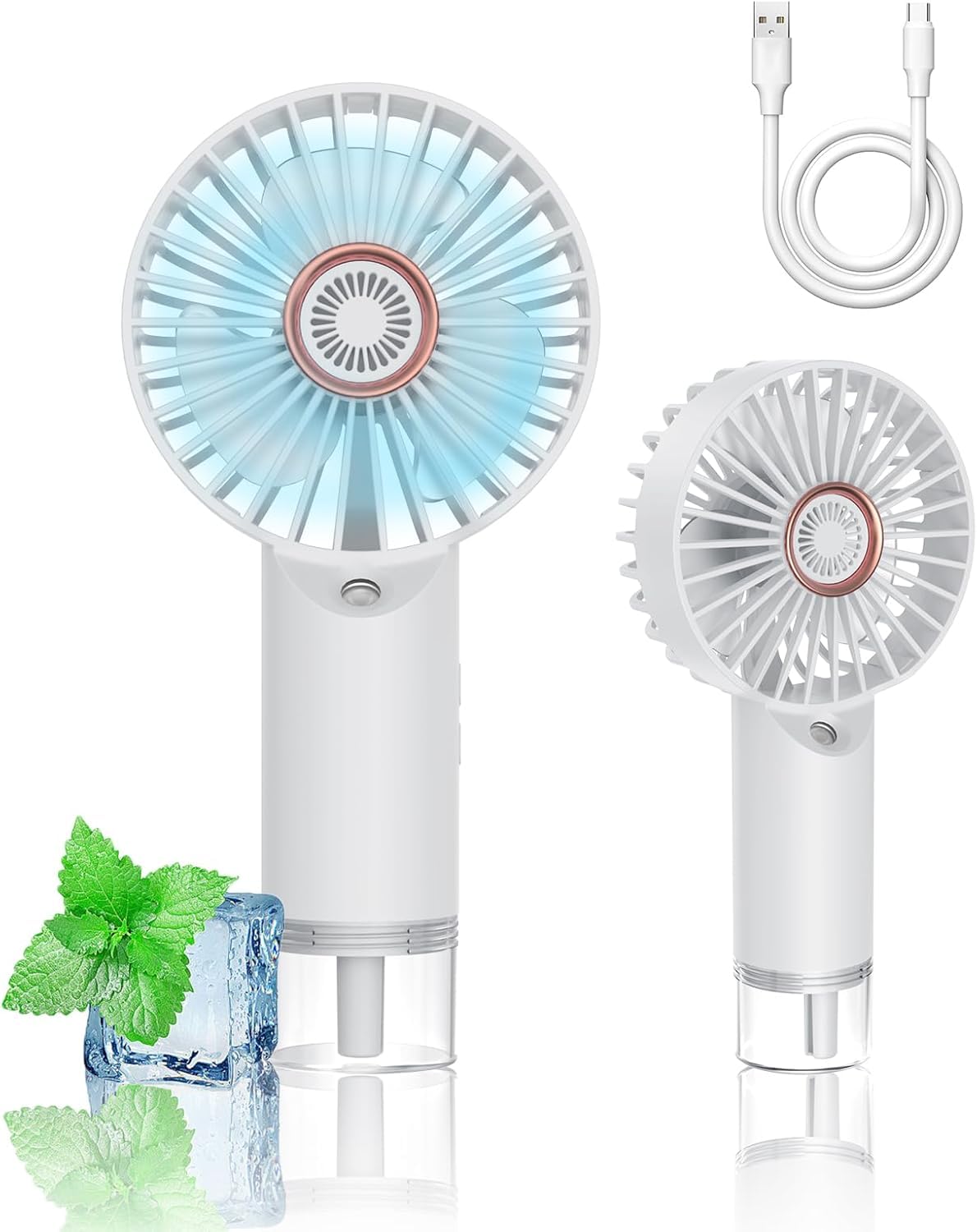 

Mini Handheld Misting Small but Portable Fan with 3 Adjustable Airflow Lightweight Rechargeable Spray Water Perfect for Indoors and Outdoors Fan,