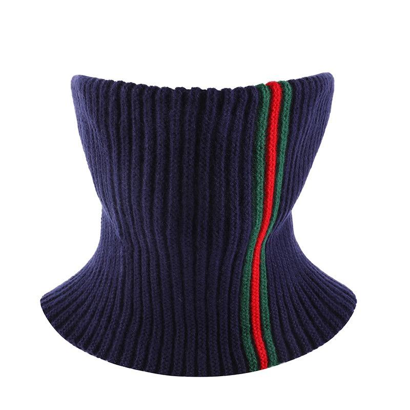 Double-layer Male and Female Couples Warm Neck Cover Striped Hair Pulling Fashionable Versatile Outdoor Autumn and Winter Scarf