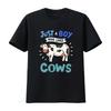 Cow Just A Boy Who Loves Cows T Shirt For Lovers Print Vintage Washed Versatile Slightly Casual Breathable Stretched