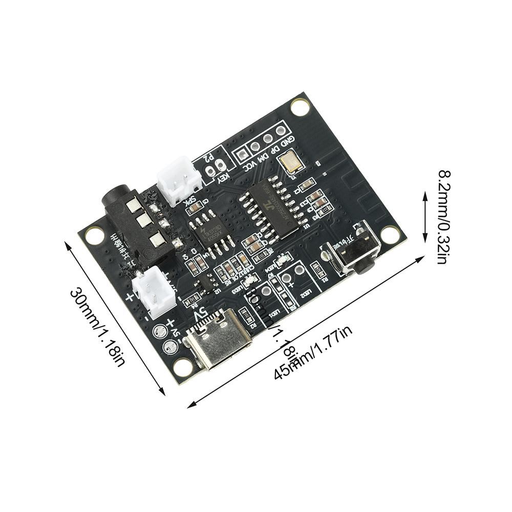 DC 5V 5W Bluetooth Amplifier Board Mono Mini Audio Module Type-C Charging Port 3.7V-5V Wide Voltage for Car Navigation