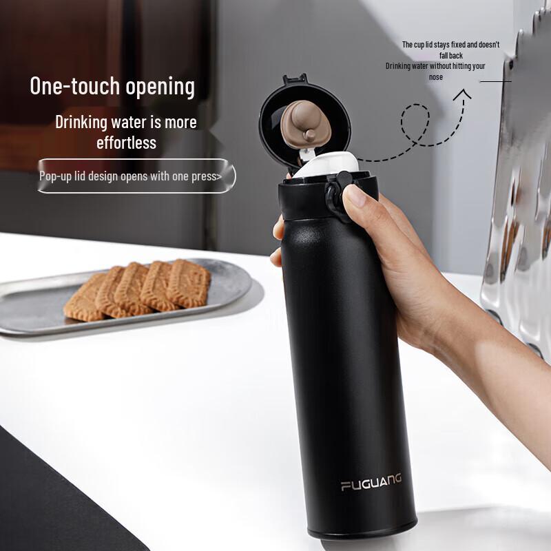 FUGUANG 316L Stainless Steel Insulated Pop-Up Lid Bottle
