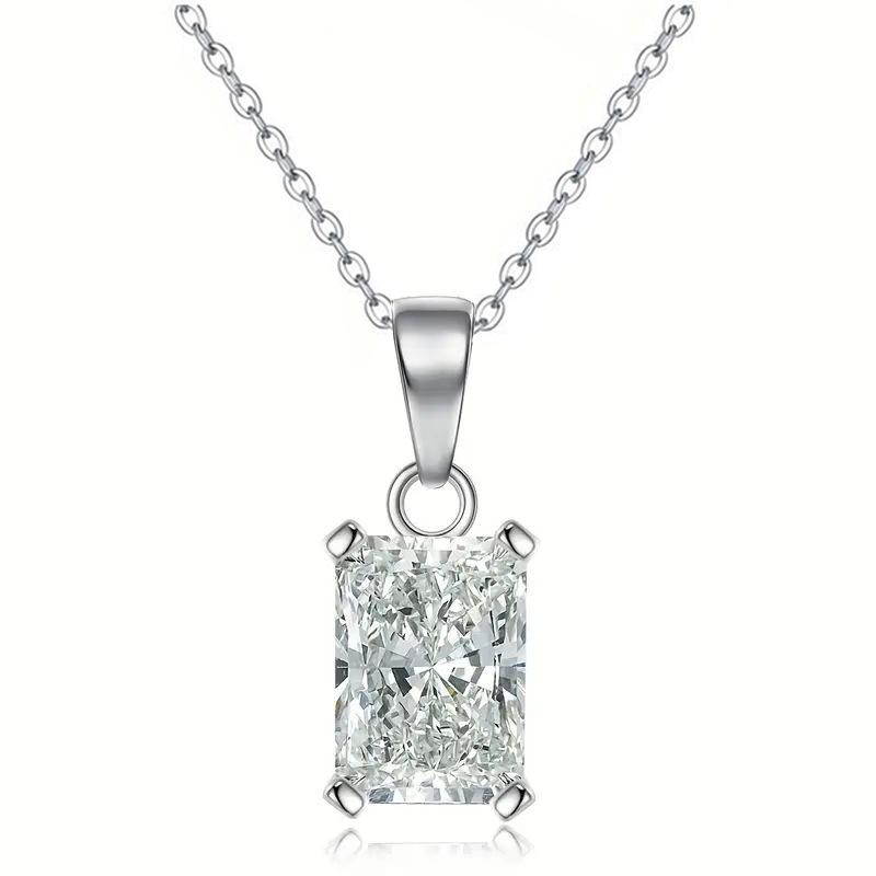 2026 Micro-set Square Diamond Necklace for Women, Creative Personalized Pendant Jewelry, Geometric Niche Design 45CM