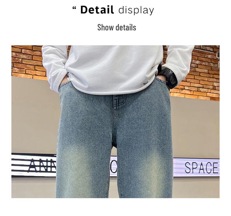 New Autumn 2025 Boys' Wide-Leg Denim Pants - Children's Casual Jeans