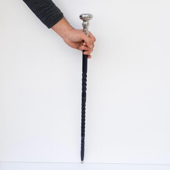 Handmade Wooden Walking Stick with Silver Handle Stylish Cane for Men  Women,  Walking Cane, Unique Gift