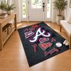 Atlanta Braves Custom Name Personalized Rug Non‑Slip Doormat Floor Carpet Housewarming Birthday Gift for Family Friends