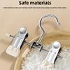 Portable Stainless Steel Multifunctional Clothespins with Hook Traceless Clip Children's Pants Hanger for Storing Jeans Skirts
