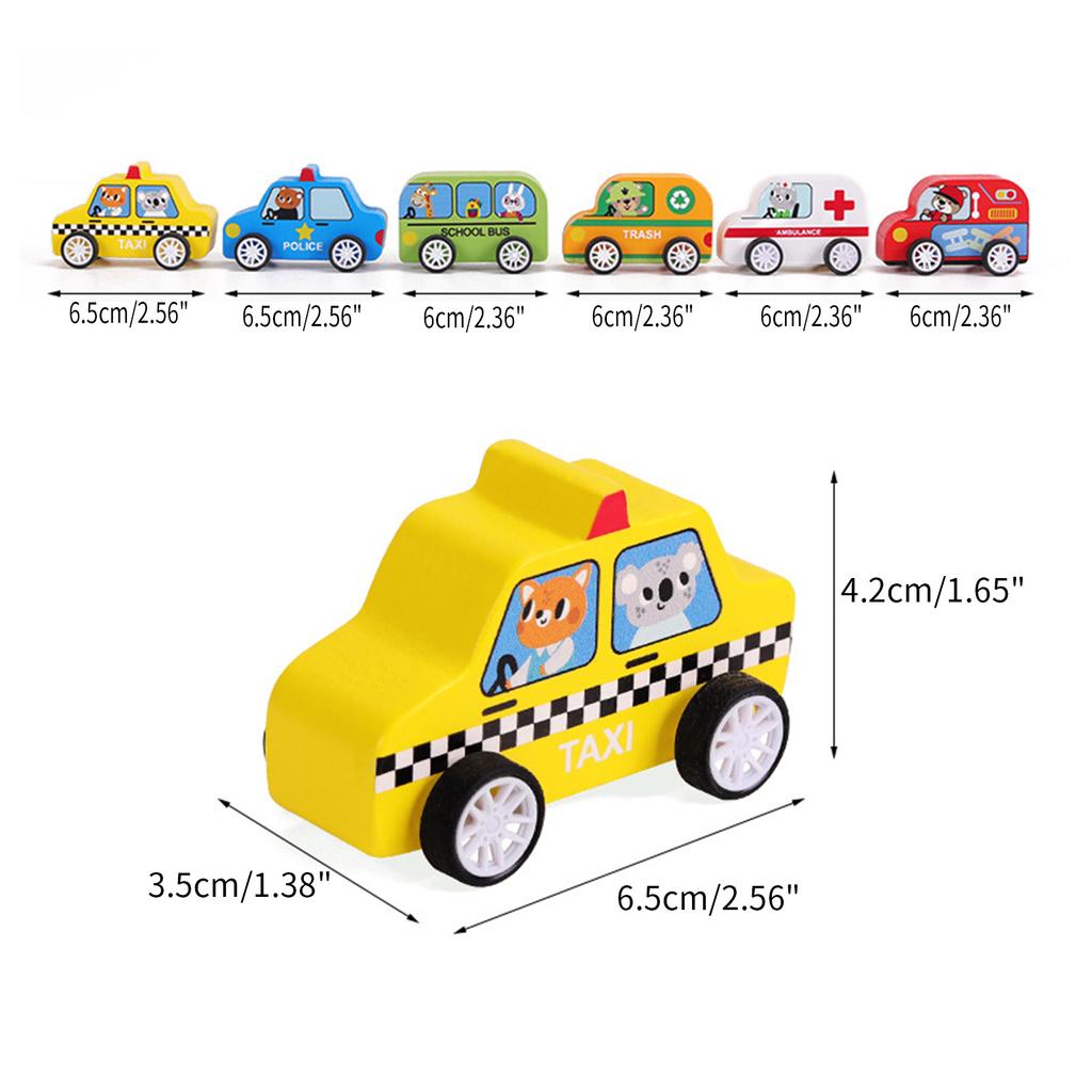 Entertaining Car Model Set Vehicle School Bus Inertial Car for Preschool Kids Birthday Gift Realistic Car Model Set of 6