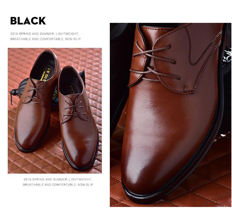 2021 New Men's Leather Business Formal Lace-up Casual Shoes