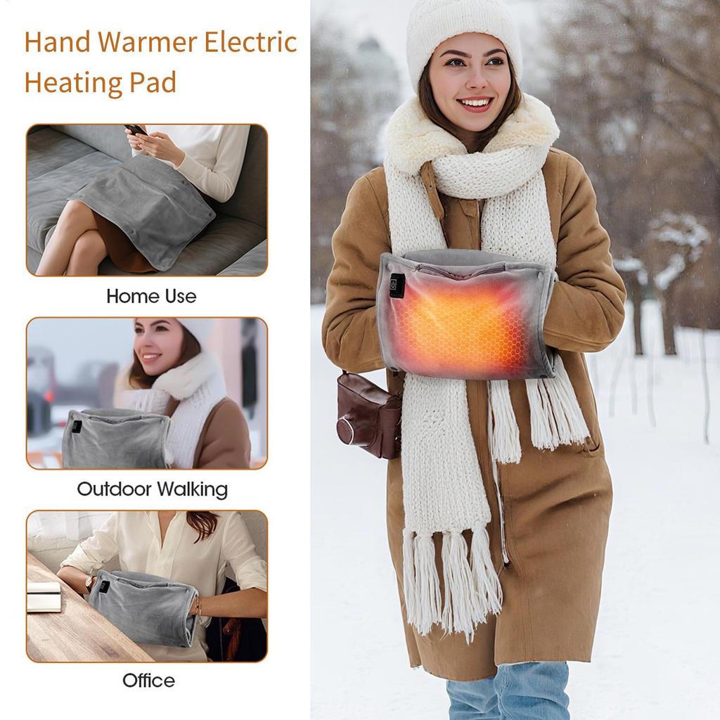Electric Hand Warmers Rechargeable USB Heated Gloves Hand Warmers Pouch 3 Modes Heater Heating Pad For Outdoor Indoor Women Men